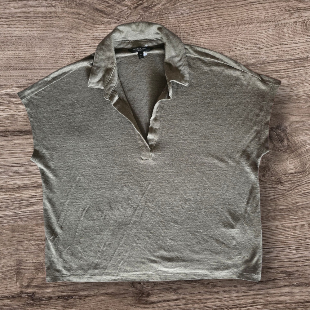 Banana Republic Military Green Polo Shirt Size M